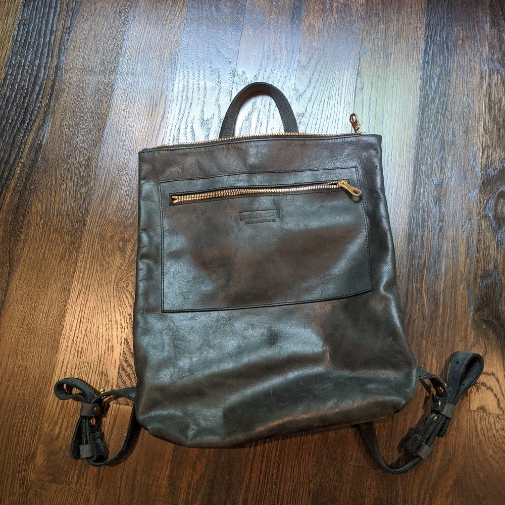 Parker Clay Black Miramar Leather Backpack